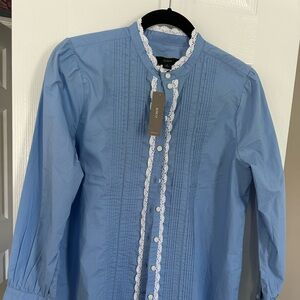 Crisp Blue J Crew Long Sleeve Shirt